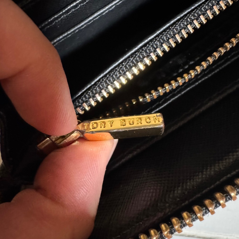Tory Burch Black Saffiano Leather Zip Around Continental Wallet - Picture 7 of 7